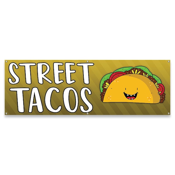 Street Tacos Banner Concession Stand Food Truck Single Sided